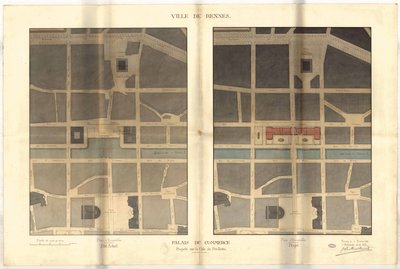 أكشاك قصر التجارة المقترحة في Pré-Botté ، رين بواسطة جان بابتيست مارتينو